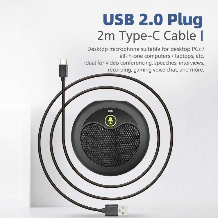 MI656 USB Condenser Omnidirectional Desktop Microphone(Black)