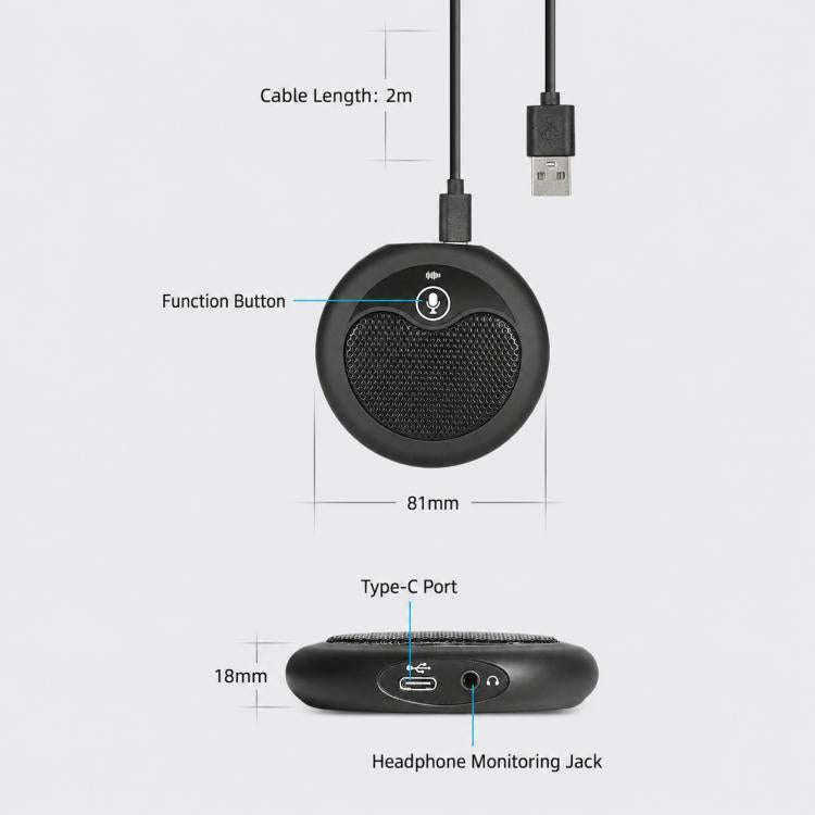 MI656 USB Condenser Omnidirectional Desktop Microphone(Black)