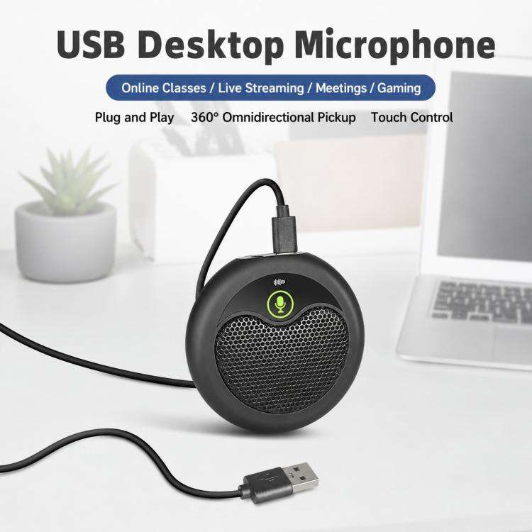 MI656 USB Condenser Omnidirectional Desktop Microphone(Black)