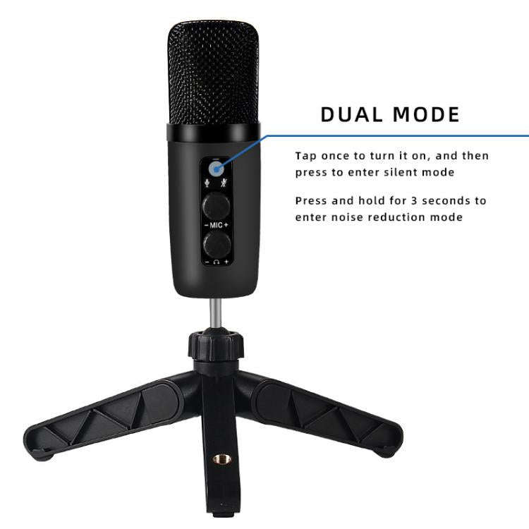 X502 High Sampling USB Condenser Microphone Tripod Set(Black)