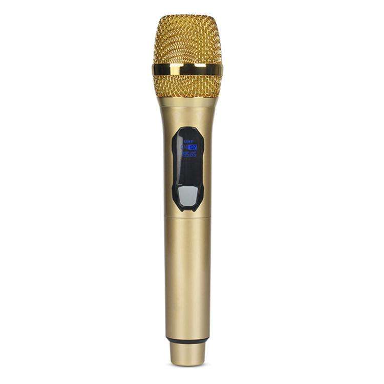 E1 UHF 2 in 1 Rechargeable Wireless Microphone(Gold)