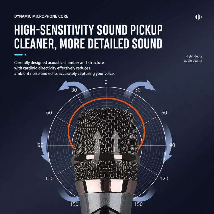 E1 UHF 2 in 1 Rechargeable Wireless Microphone(Grey)
