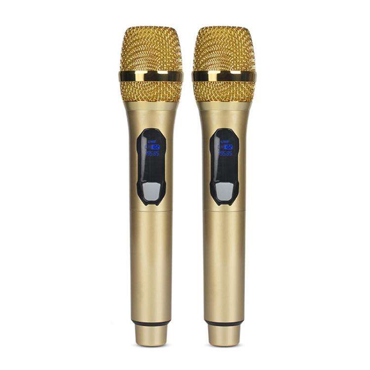 E1 UHF 1 to 2 Rechargeable Wireless Microphone(Gold)