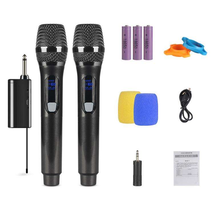E1 UHF 1 to 2 Rechargeable Wireless Microphone(Grey)