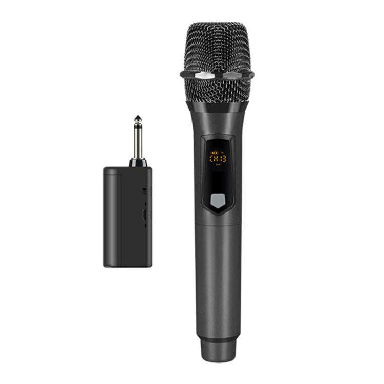 GE1 Handheld 2.4G Rechargeable Wireless Microphone, Style:Single Microphone(Black Grey)