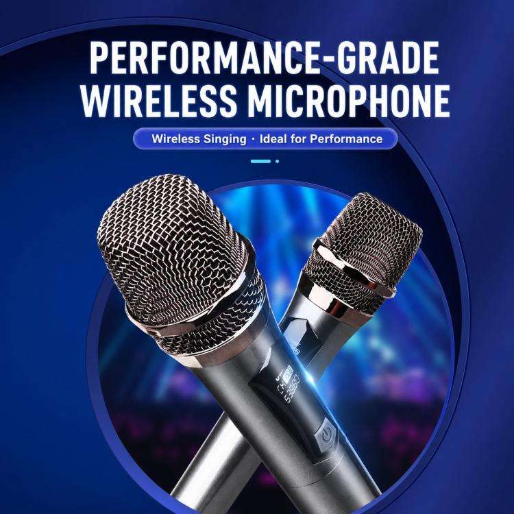 GE1 Handheld 2.4G Rechargeable Wireless Microphone, Style:Single Microphone(Black Grey)