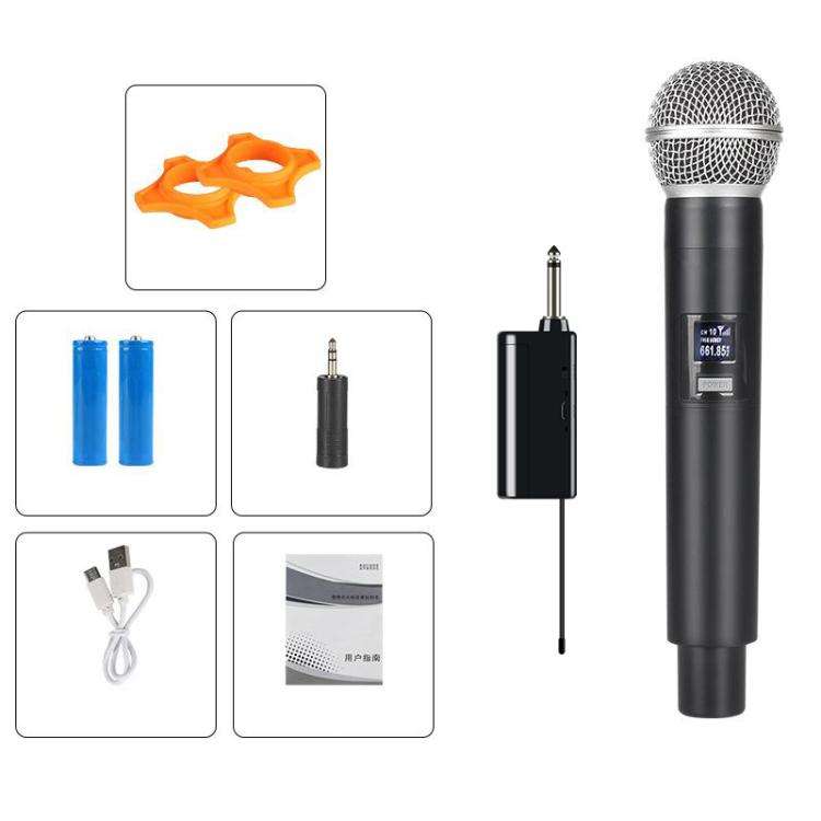 E5 2 in 1 Handheld UHF Wireless Microphone(Black Grey)