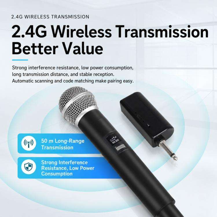 E5 2 in 1 Handheld UHF Wireless Microphone(Black Grey)