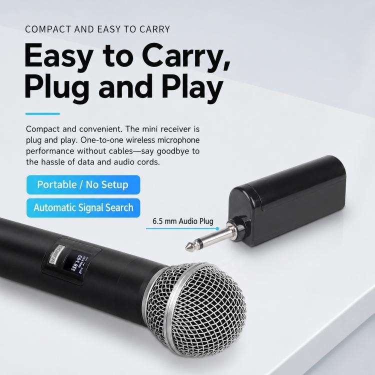 E5 2 in 1 Handheld UHF Wireless Microphone(Black Grey)