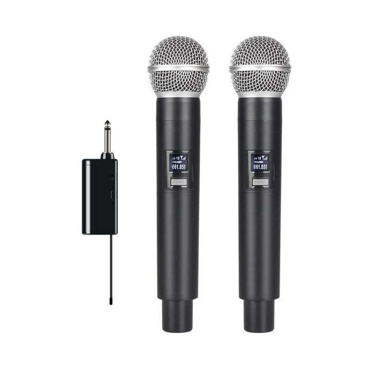 E5 1 to 2 Handheld UHF Wireless Microphone(Black Grey)