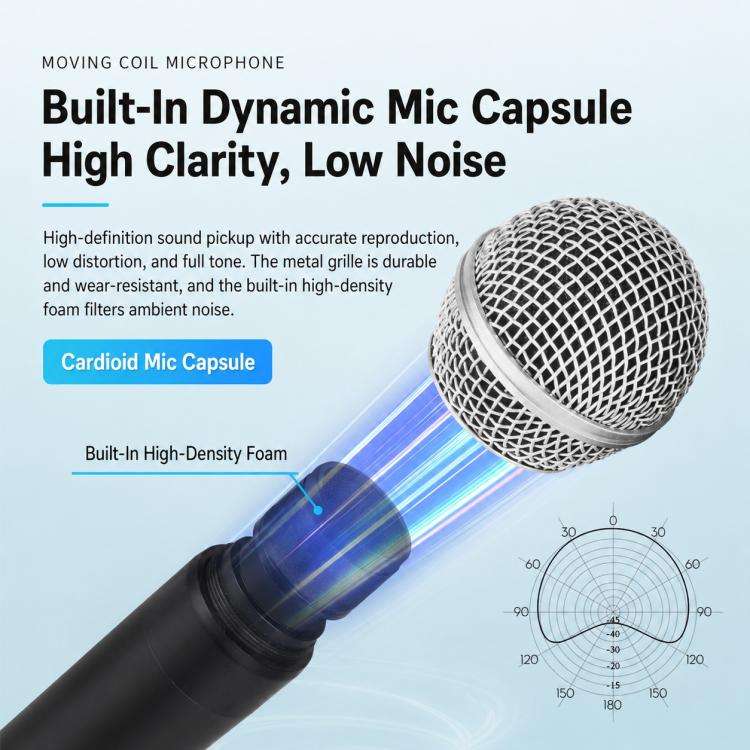 E5 1 to 2 Handheld UHF Wireless Microphone(Black Grey)