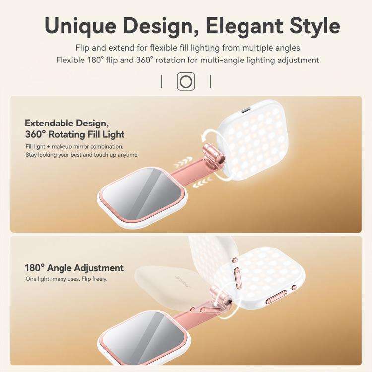 Yesido DH18 Magnetic Phone Holder Fill Light with Mirror(White)