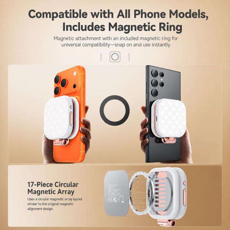 Yesido DH18 Magnetic Phone Holder Fill Light with Mirror(White)