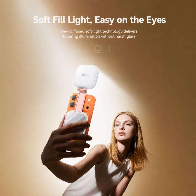 Yesido DH18 Magnetic Phone Holder Fill Light with Mirror(White)
