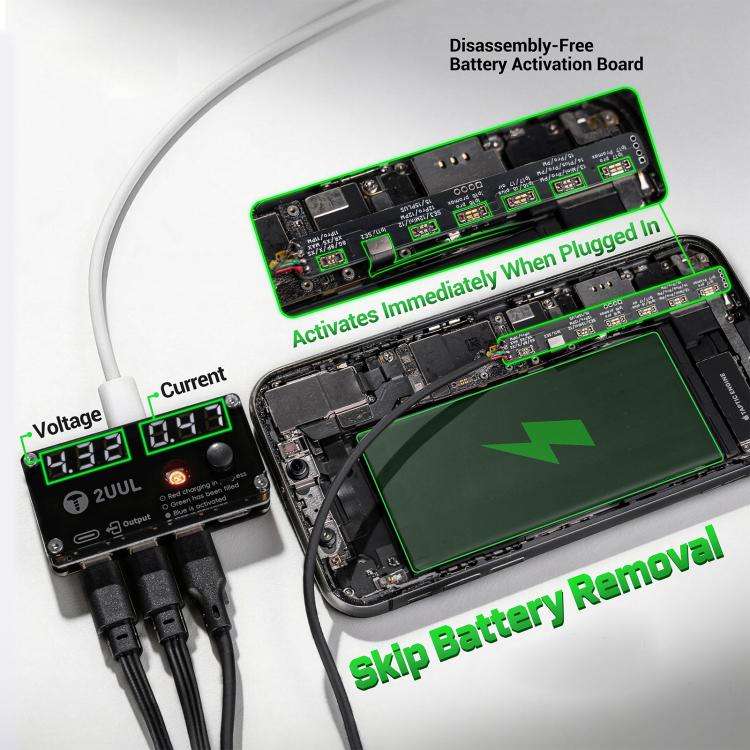 2UUL BT05 Disassembly-Free Battery Activation Board for iPhone 8-17 Pro Max / Android