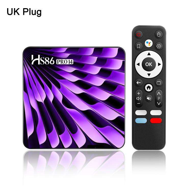 HS86 Pro 14 2GB+16GB Android 14.0 Smart TV Set Top Box, RK3518 Quad-Core 32bit Cortex-A53, Plug T...