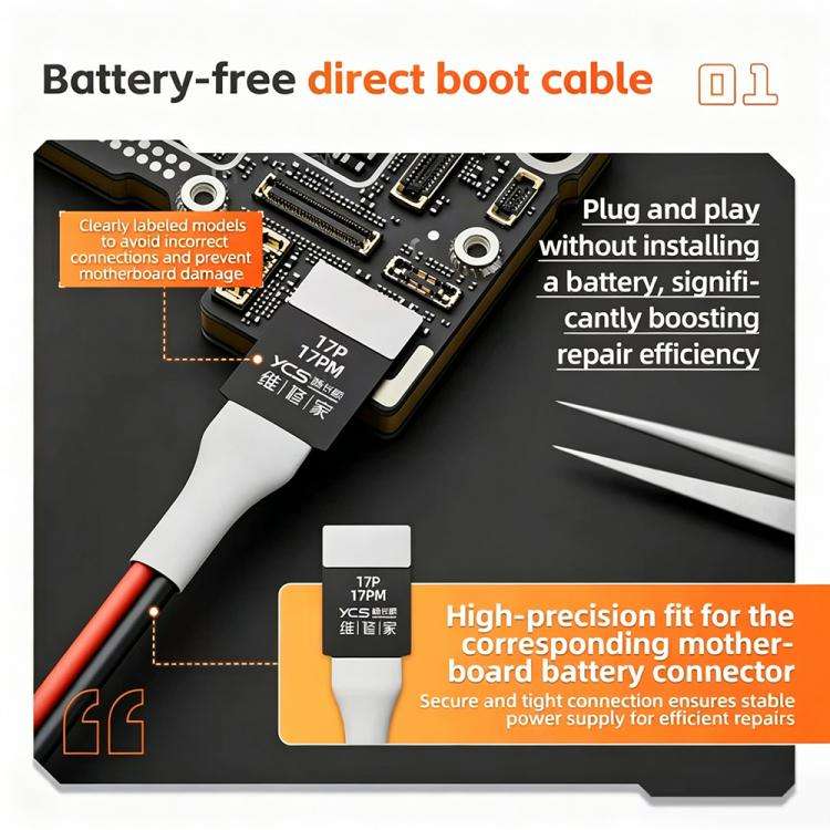 MR.YANG D03 16 in 1 Charging Boot DC Power Detection Cable for iPhone 8-17  Pro Max / Android