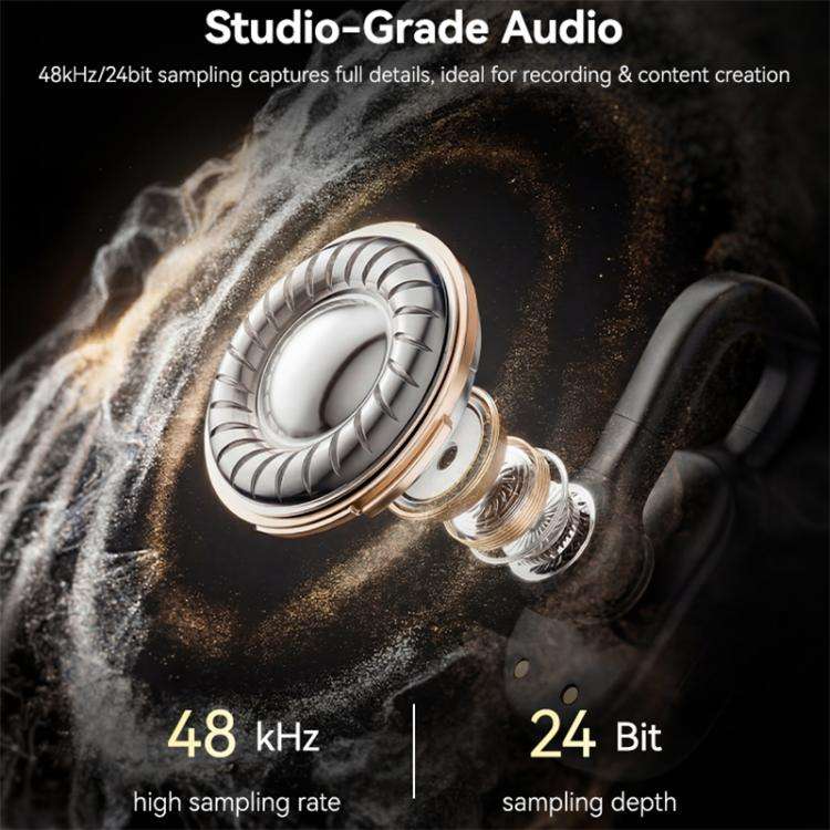 Yesido KR25 AI Noise Reduction Lavalier Microphone with Type-C Receiver(Black)