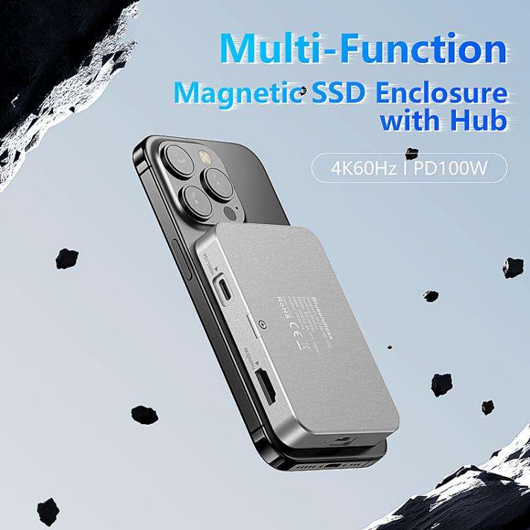 Blueendless M3HD 3 in 1 10Gbps USB-C 4K HUB Magnetic NVMe SSD Enclosure