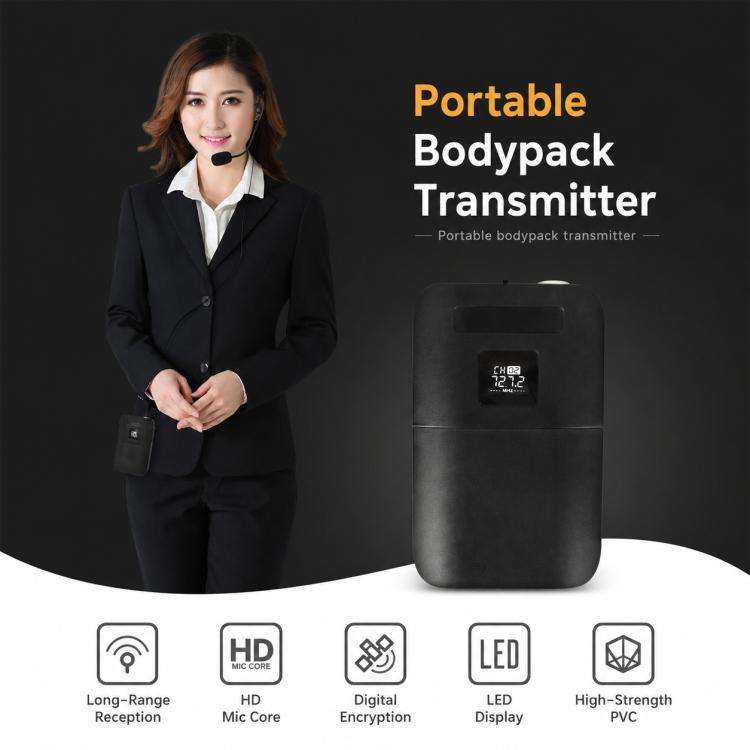 E8 2 in 1 VHF Wireless Dual-Channel Microphone, Style:Headset
