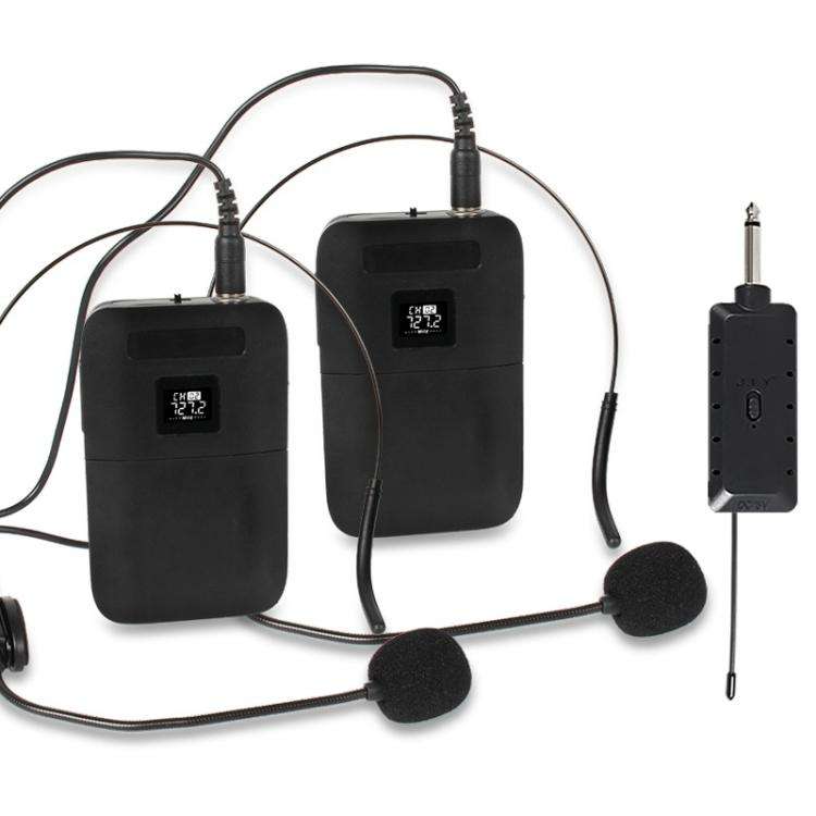 E8 1 to 2 VHF Wireless Dual-Channel Microphone, Style:Headset