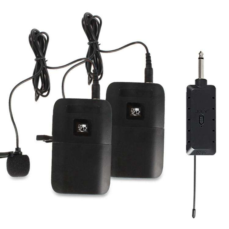 E8 1 to 2 VHF Wireless Dual-Channel Microphone, Style:Lavalier