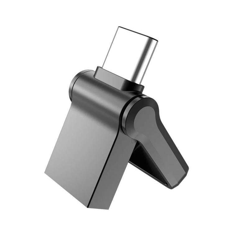 32GB USB 3.0 Type-C High Speed Mini Computer & Phone Dual-purpose Rotary U Disk(Silver)