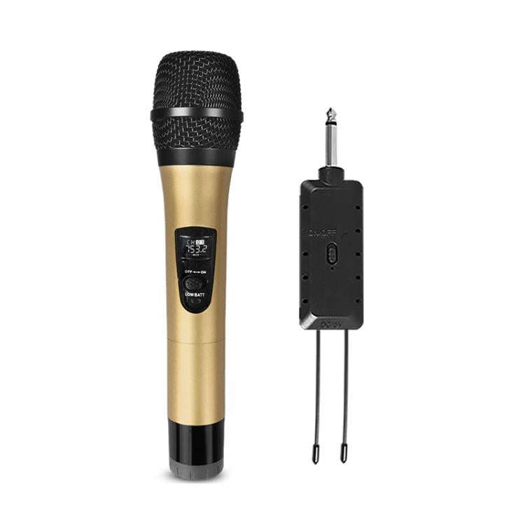 E8 2 in 1 VHF Wireless Noise Reduction Handheld Microphone(Gold)