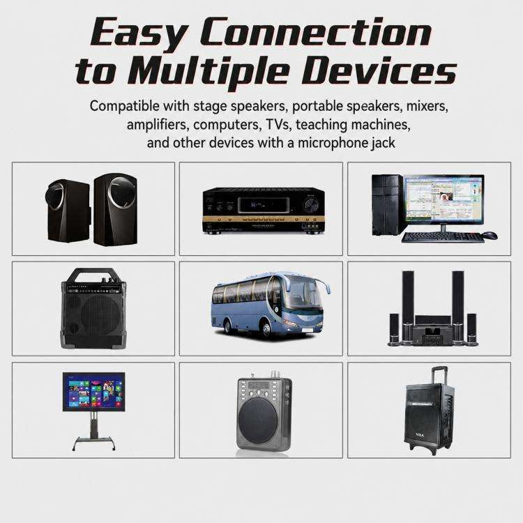 E8 2 in 1 VHF Wireless Noise Reduction Handheld Microphone(Gold)