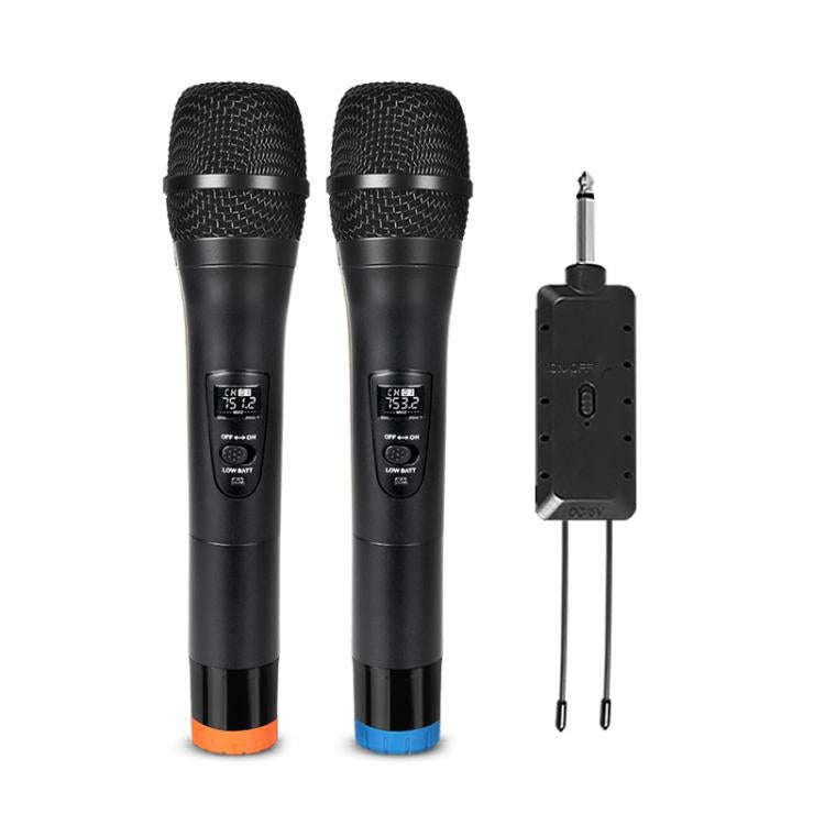E8 1 to 2 VHF Wireless Noise Reduction Handheld Microphone(Black)