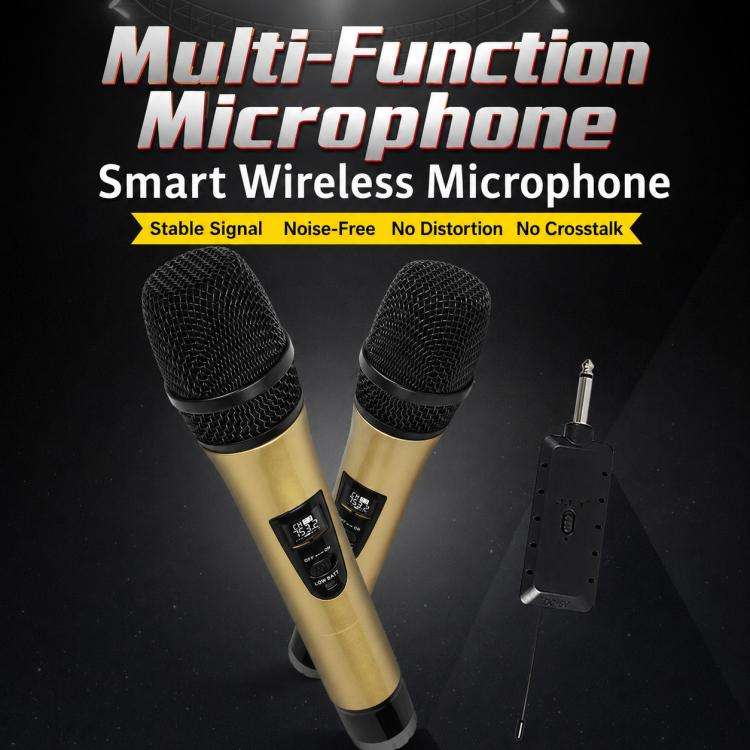 E8 1 to 2 VHF Wireless Noise Reduction Handheld Microphone(Black)