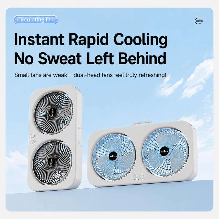 F8 Dual-Head Desktop Air Circulation Cooling Fan(Black)