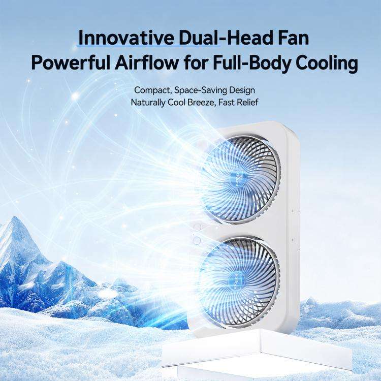 F8 Dual-Head Desktop Air Circulation Cooling Fan(Green)