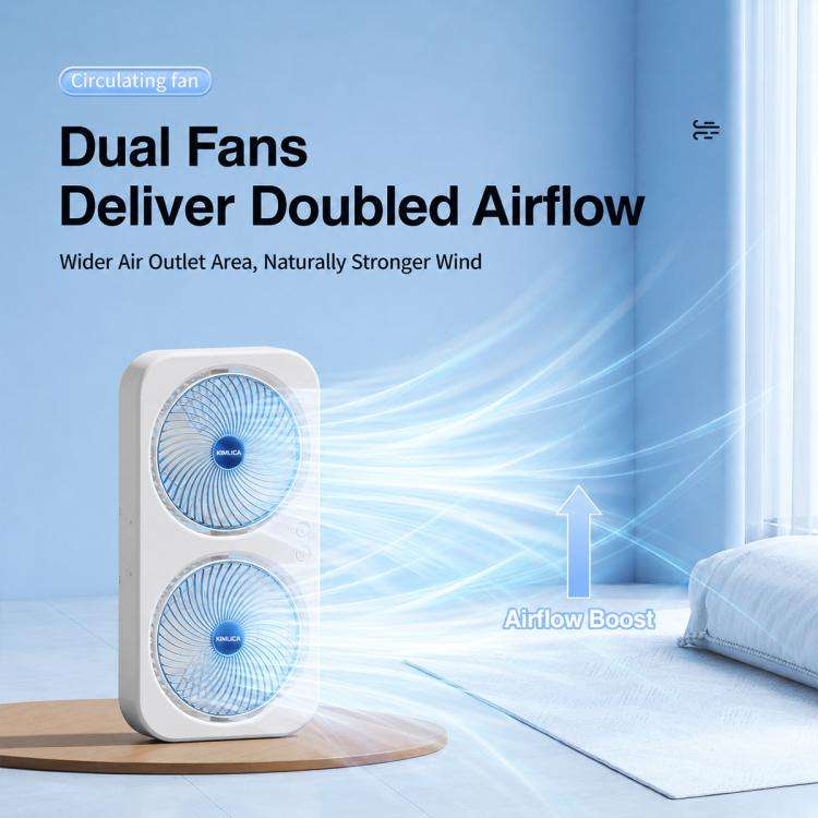F8 Dual-Head Desktop Air Circulation Cooling Fan(Black)