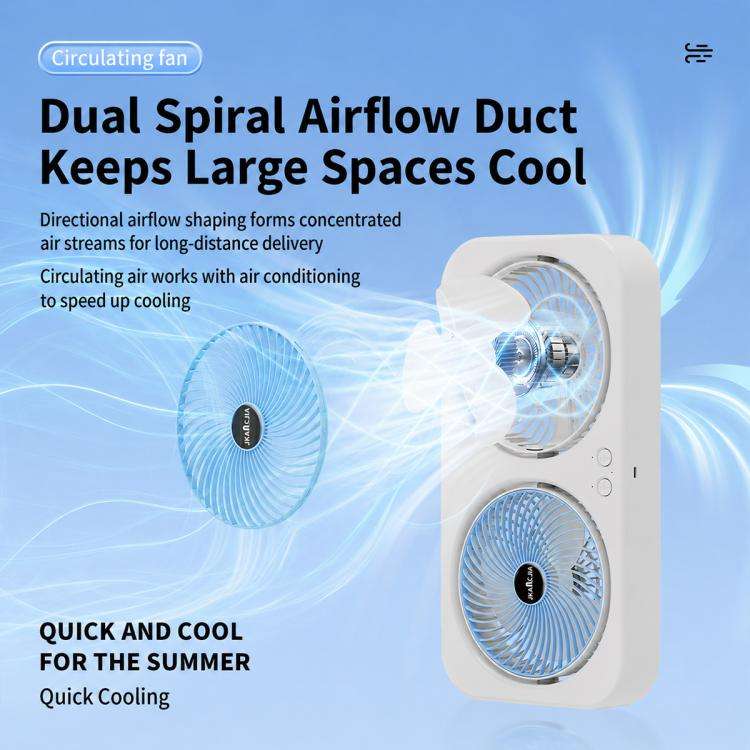 F8 Dual-Head Desktop Air Circulation Cooling Fan(Green)