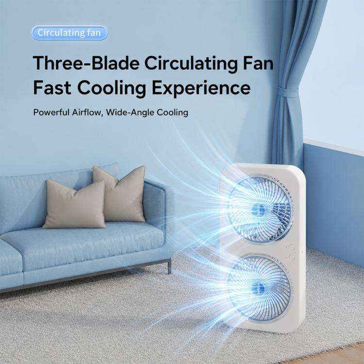 F8 Dual-Head Desktop Air Circulation Cooling Fan(Black)