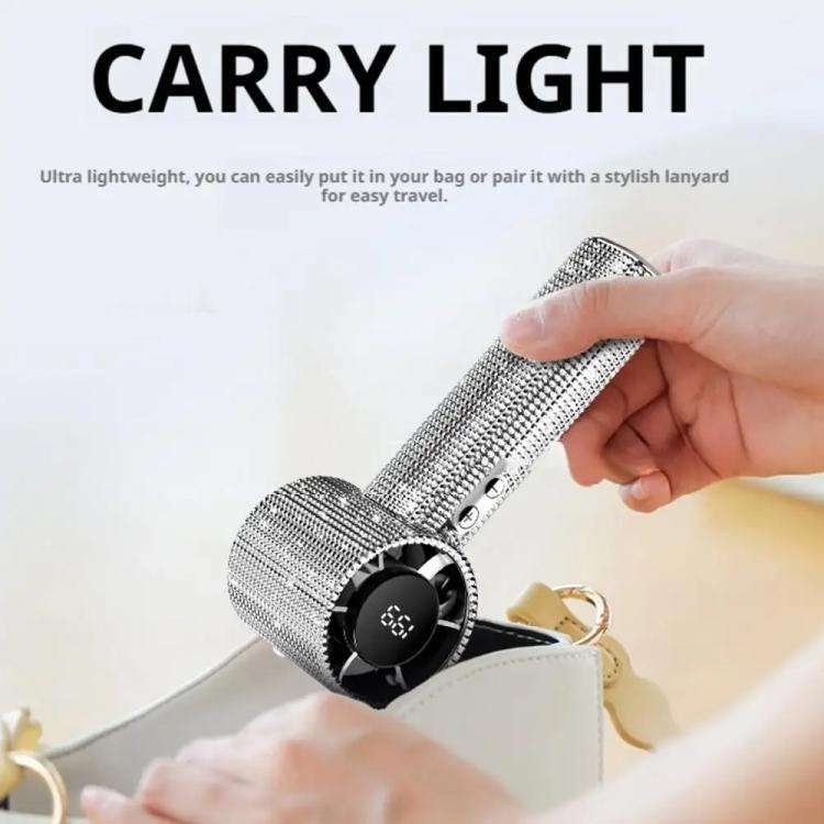 S5 Bling Rhinestone High-speed Handheld Fan(White)