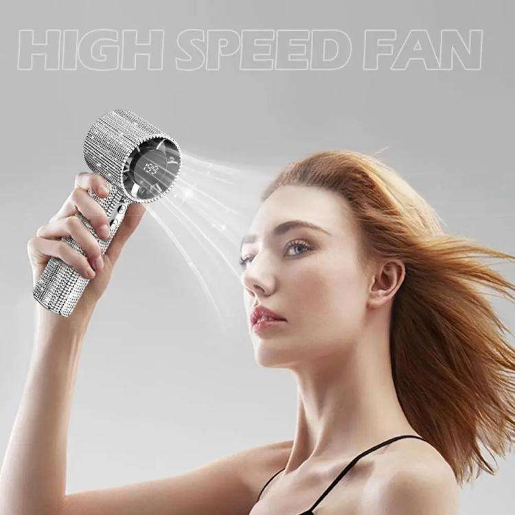 S5 Bling Rhinestone High-speed Handheld Fan(White)