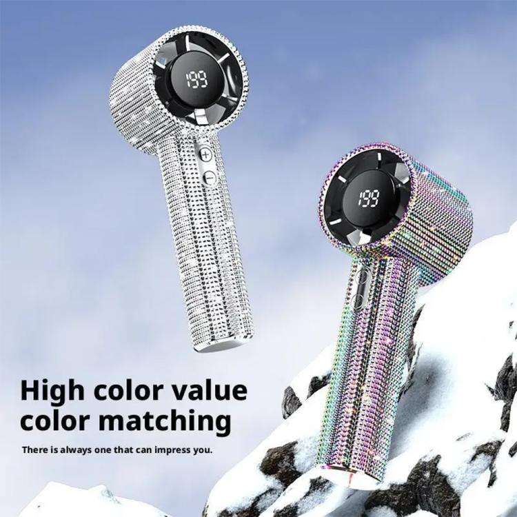 S5 Bling Rhinestone High-speed Handheld Fan(White)
