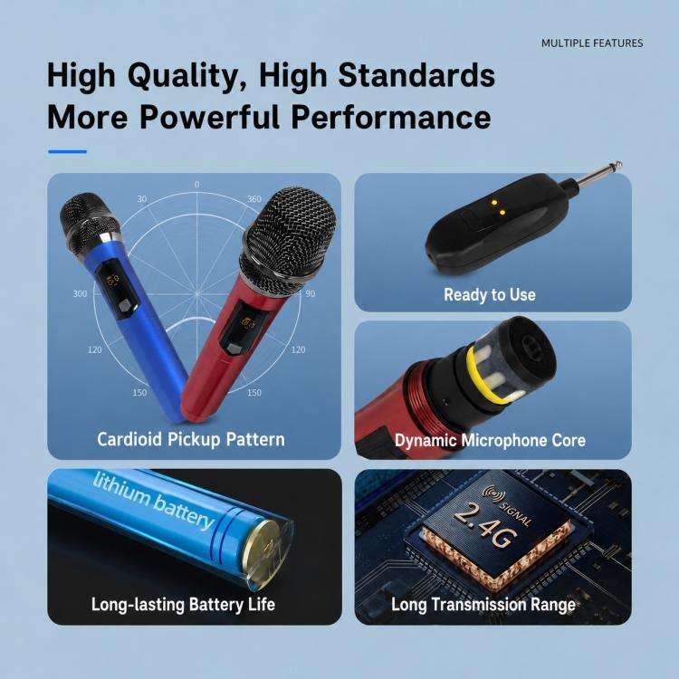 G108 1 to 2 Wireless Noise Reduction Handheld Microphone