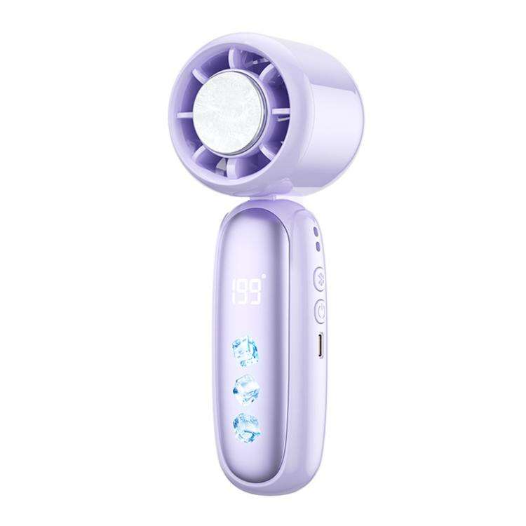 K22 Digital Display High-Speed Cooling Handheld Fan(Purple)