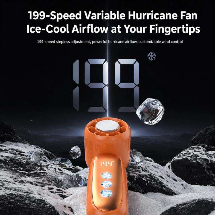 K22 Digital Display High-Speed Cooling Handheld Fan(Blue)