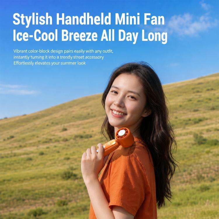 K22 Digital Display High-Speed Cooling Handheld Fan(Purple)