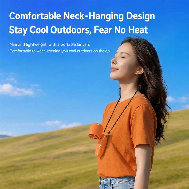 K22 Digital Display High-Speed Cooling Handheld Fan(Orange)