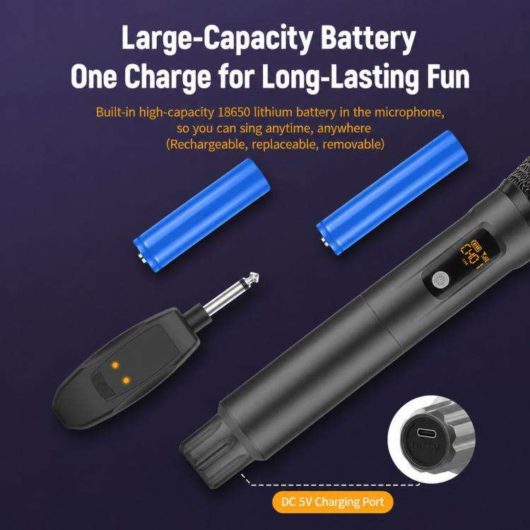 G109 2 in 1 Anti-Feedback 2.4G Wireless Handheld Microphone(Grey)