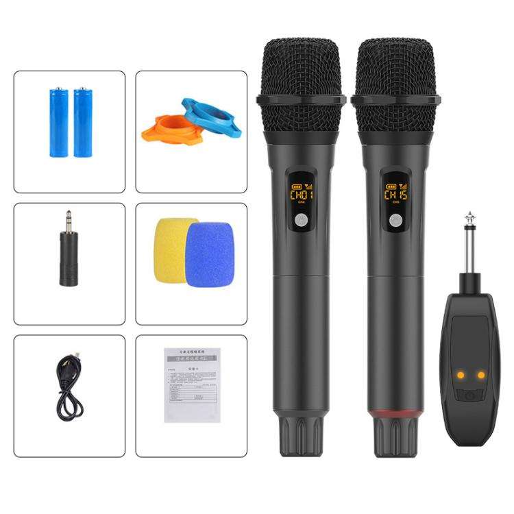 G109 1 to 2 Anti-Feedback 2.4G Wireless Handheld Microphone(Grey)