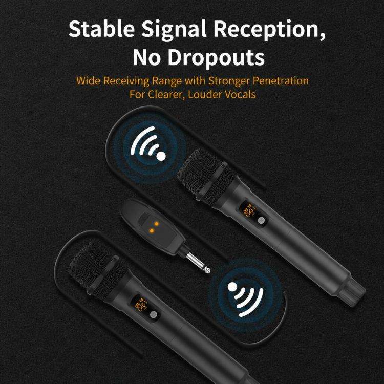 G109 1 to 2 Anti-Feedback 2.4G Wireless Handheld Microphone(Grey)