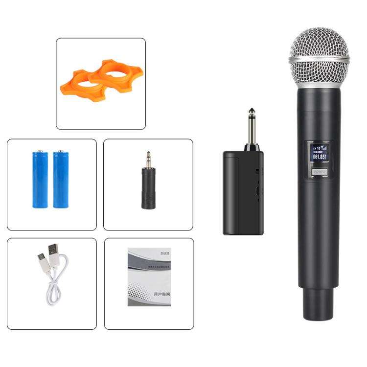 GE5 2 in 1 Wireless 2.4G Handheld Microphone(Black)