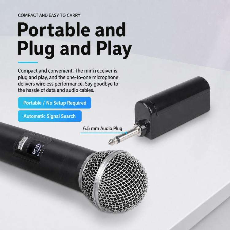 GE5 2 in 1 Wireless 2.4G Handheld Microphone(Black)
