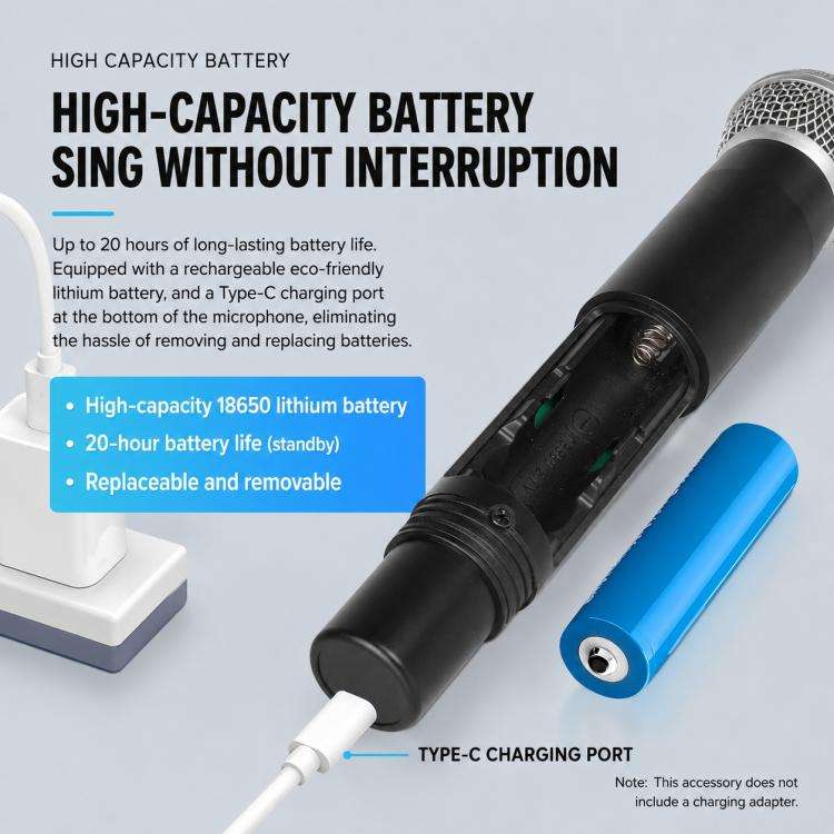 GE5 2 in 1 Wireless 2.4G Handheld Microphone(Black)